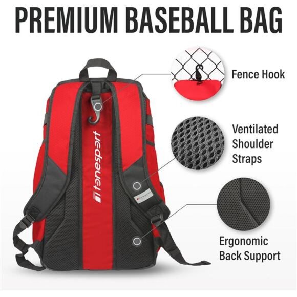 Baseball Bag - Backpack for Baseball, Softball, Tball - Adults & Youth Bat Bag - Picture 6 of 7